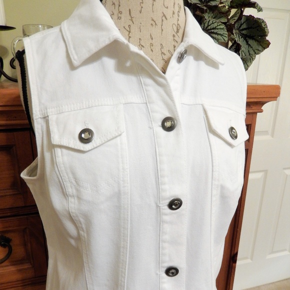 baccini white denim jacket